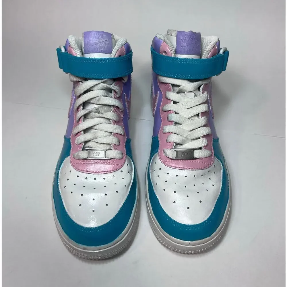Nike Air Force Custom Painted Youth Size 5.5 Pastels DH2933-111